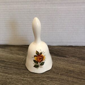 Vtg Ceramic Bell with Rose Design